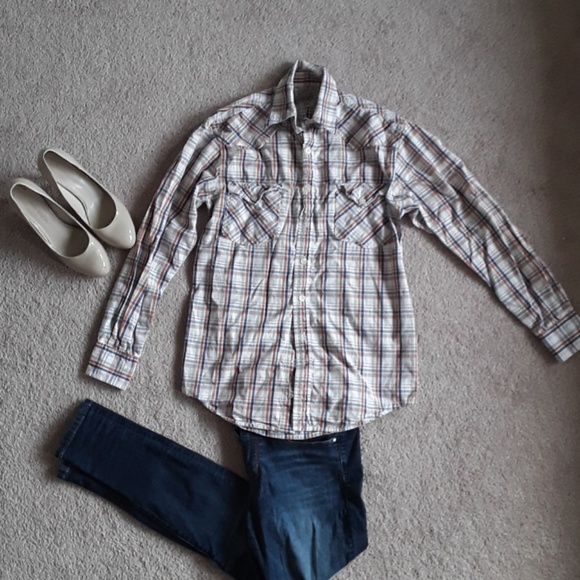 Lucky brand plaid xs button up shirt - Picture 2 of 6